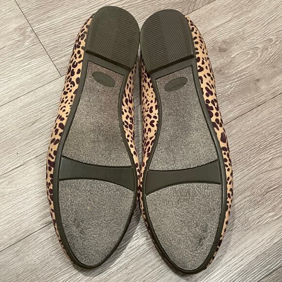 Dr. Scholls Womens Flats 9.5 Leopard Print Slip On Shoes Comfort Travel - Picture 5 of 6
